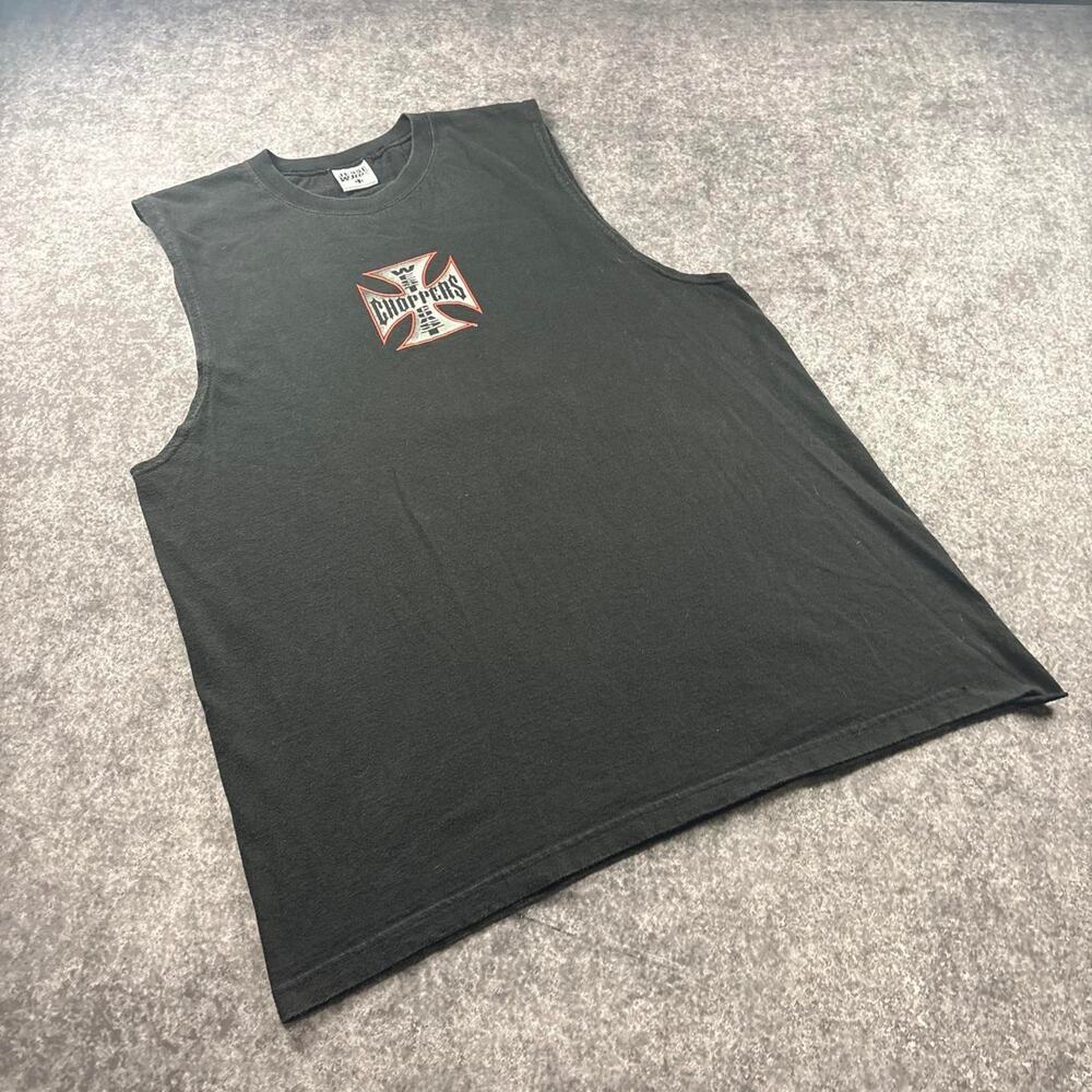 West Coast Choppers Eagle Graphic Sleeveless Tank Top Black Y2K Biker